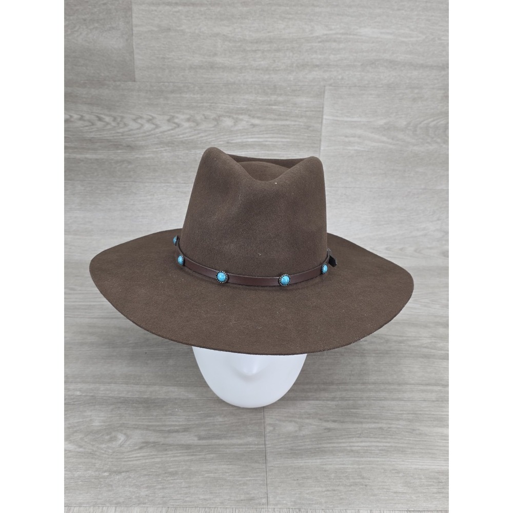 Buck & Brana Cowboy Hat Brown Size Large New Never Worn Turquoise Band